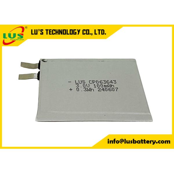 CP063643 3.0 volt 100mAh Small lithium battery 3V CP063643 Ultrathin Battery for