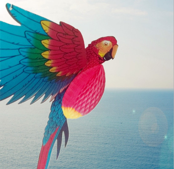 Home Furnishings Party Decoration Large Animal Simulation Paper Carving Bird Parrot Honeycomb Paper Crafts