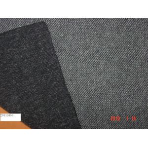 Quality Wool Double herringbone fabric woolen black grey for sale