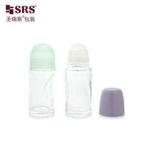 BLPG-B 50ml New Arrival Empty Unique Design Glass Roll On Deodorant Bottle
