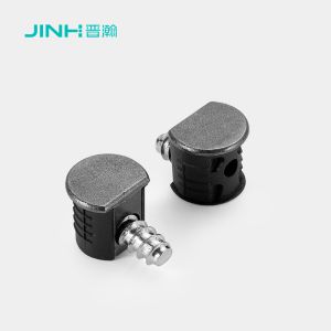 Quality JH-4042 Semi-round Gunmetal Shelf Bracket - Zinc Alloy &amp; ABS Plastic Construction, Zinc Plated Finish, Compact 12mm Size for Furniture Boards Over for sale