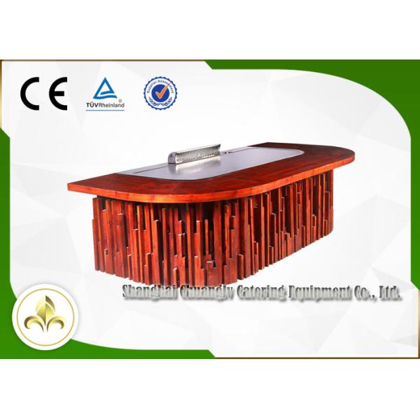 Custom Electric Hibachi Cooktop Teppanyaki Table Grill 9 Seats Capacity