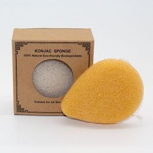 Customized Logo Tear Drop Exfoliating Konjac Sponge 2.5cm Thick