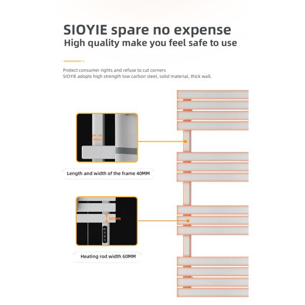 Carbon Steel Bathroom Electric Heated Towel Rail with Towel Heaters and Heating Element