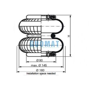 Weforma WBZ 100-E1 Industrial Air Spring G1/8 Air Connection Double Convolution