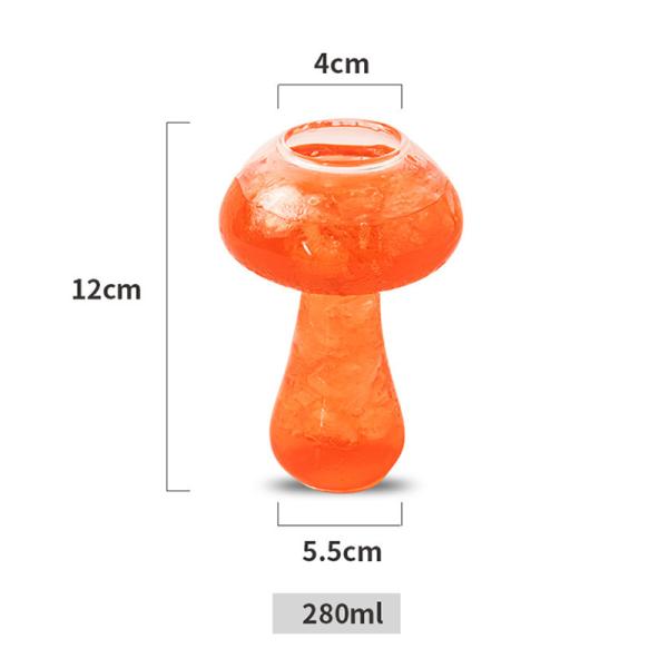 Factory Wholesale 280ml Creative Mushroom Shape Cocktail Glass Juice Cup