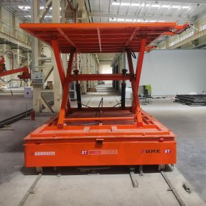 Hydraulic Lift Automated Rail Transfer Cart Industrial Material Handling Trolley