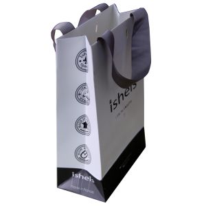 Small Paper Carrier Bag With Foil Hot Stamp Logo for Advertising
