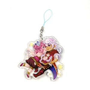 Custom design promotional acrylic plastic epoxy glitter charm clear anime