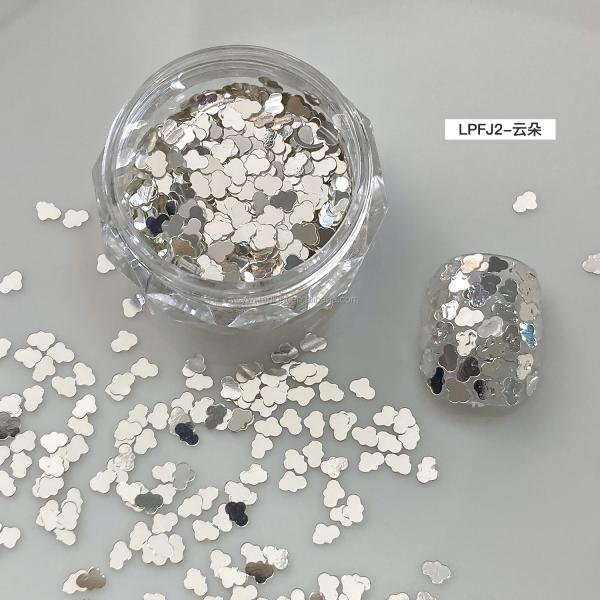 Nail glitters Korean bling super bright Nail polish silver color star heart Sequin summer nail sequins