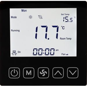 LCD 65mm * 48mm RS485 IP30 Fan Coil Unit Thermostat