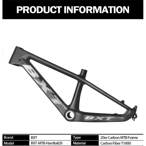 Children Sports Mountain Bike Frame Full Carbon Fiber 20er MTB Bicycle Frames
