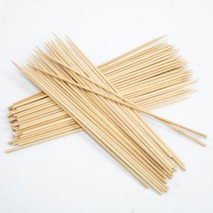 Custom Logo Wholesale Flat Knotted Bamboo Skewer Stick 35cm 40cm