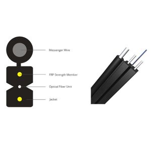 Self Supporting 2 Core Outdoor Fiber Optic Cable For FTTH Drop
