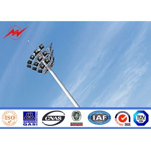 45M 80 Nos HPS Light High Mast Tower Pole 10mm Thickness with Round Light