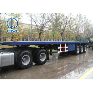 13000 Mm Length Flatbed Semi Trailers / Container Trailer Mechanical Suspension
