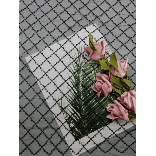 Buy 125CM Geo Party Black Sequin Beaded Lace Applique Fabric at wholesale prices