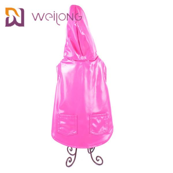 Buy Customized Pink PU Leather Lightweight Waterproof Dog Coat Xl Dog Raincoat at wholesale prices