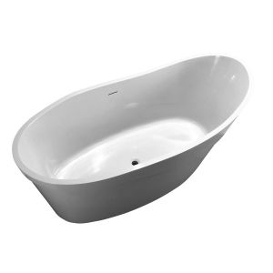 Modern Luxury Stone Freestanding Tub Smooth Stand Alone Soaking Tub