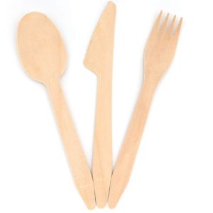 160 mm 100% biodegradable disposable natural wooden knife fork spoon napkin