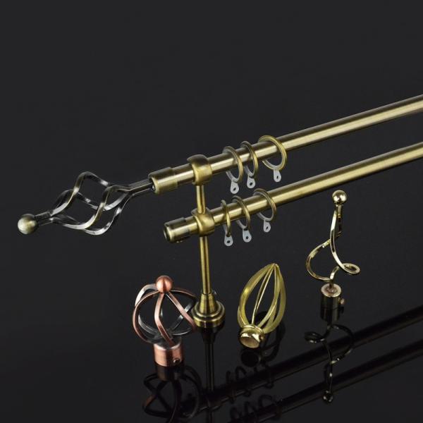 Buy Hollow Out Multi Shaped 300cm Copper Pipe Curtain Pole at wholesale prices