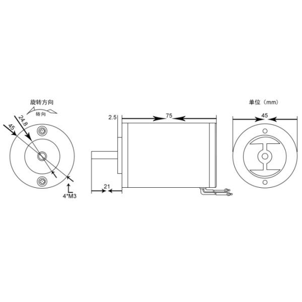 4575 High Power 35W Carbon Brush Motor 12V 24V 7000rpm For Medical Device