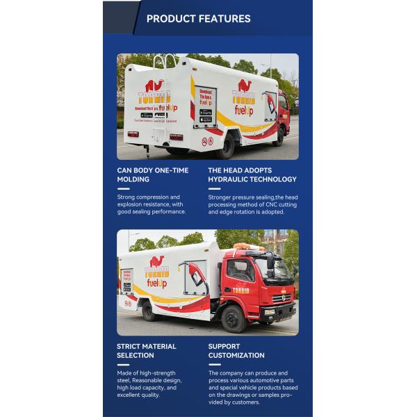 Dongfeng Small 4000 Liters Diesel Tanker Truck With 4X2 Drive Wheel 6 Wheels