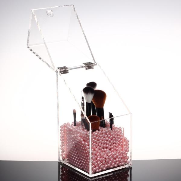 Plexiglass Makeup Brush Display Stand Clear Acrylic Cosmetic Brush Holder