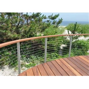 Exterior Stainless Cable Stair Railing System , Stainless Steel Decking