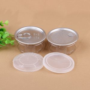 Easy Open 100ml Clear Plastic Cylinder Weed Packaging Can