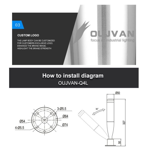 DC 24V LED Signal Tower Light CNC Machine Warning Light Aluminum Led Stable
