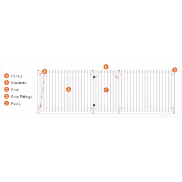 Australia Standard Powder Coated Commercial Garrison Security Oz Wide Fence