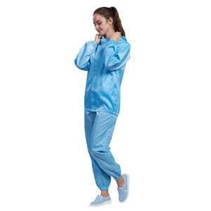 Industrial Washable Cleanroom Suit with Hood CE Certified ESD Protective