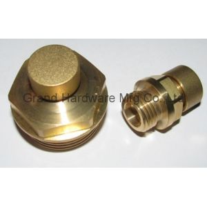 Quality Metric thread M10X1 brass breather vent plug for hydraulic reservoir gearbox air vent breather cap oil plug for sale