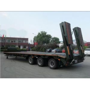Tread 2180mm Van-type Hydraulic Steering 3 Axles Lowbed Semi Trailer for Oversized Cargo