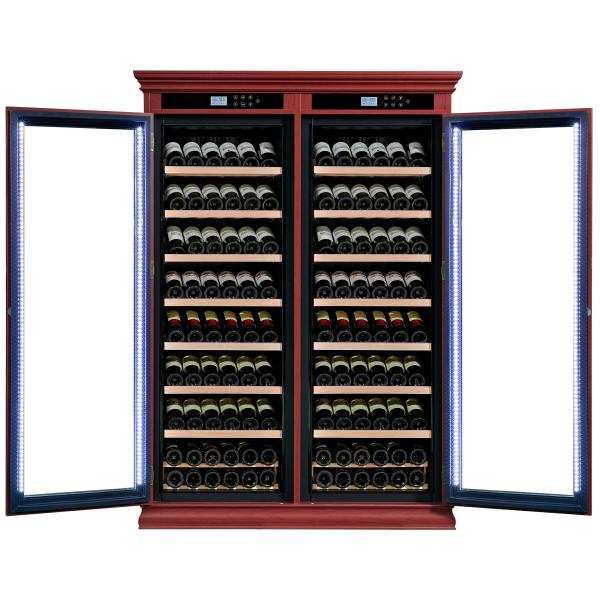Buy Solid Wood Kitchen Wine Cooler With Lockable Dual Glass Doors at wholesale prices
