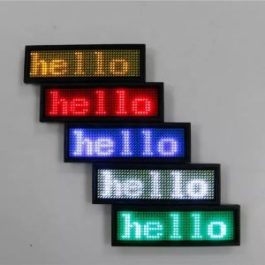 Vibrant Single Color Name Tag Led Display With Bluetooth Control 12x48 Pixels