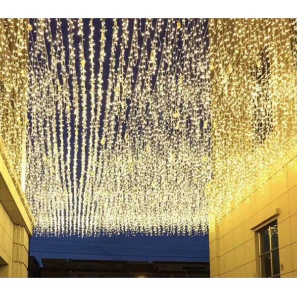 5V 10m Solar Fence String Lights 100 LED 8 Modes Warm White Icicle Lights Outdoor