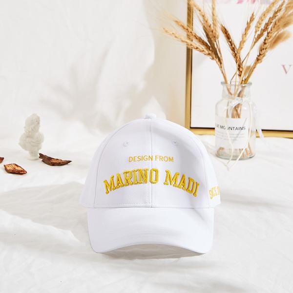 Buy Embroidery Curved Brim Baseball Cap Adujustable Six Panels at wholesale prices