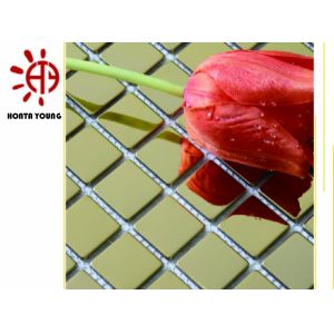 Quality HTY - TG 300 300*300 Indoors Wall Golden Glass Mosaic Tile Made in Foshan Factory for sale