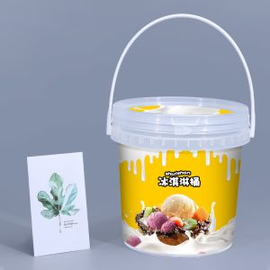 Customizable 1L-20L Clear Food Grade Snacks Milk Tea Packing Bucket With Lid for