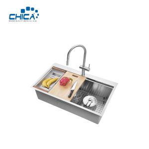 commercial topmount handmade house kitchen sink single bowl SUS304 stainless