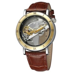 Fashion 44mm Automatic Mechanical Watch OEM Mens Automatic Skeleton Watch