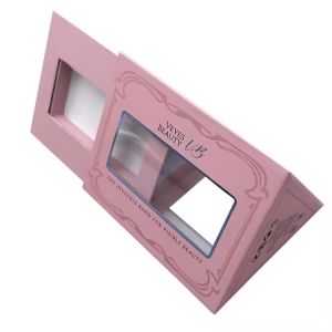 Customized Sliding Drawer Box Paperboard Empty Eyelash Box With Window For