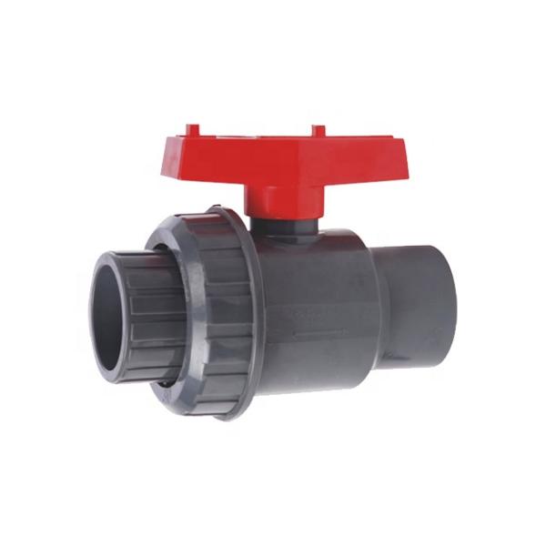 STANDARD Thickness 2 Inch Plastic Double True Union PVC Ball Valves with ABS Handle