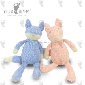 OEM ODM Custom Stuffed Fox Lovely Plush Animal Toys Kids Gifts EN71 Knitted
