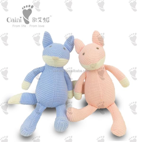OEM ODM Custom Stuffed Fox Lovely Plush Animal Toys Kids Gifts EN71 Knitted