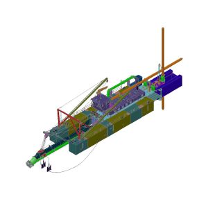 Cutter Suction Dredger with 14m Dredging Depth and 50kw Generator Set