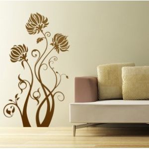 Contemporary Custom Wall Flower Stickers G125 / Decal Wall Stickers