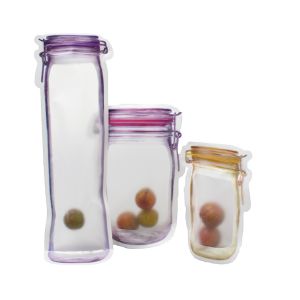 China Special Shape Plastic Mason Jar Customized Mylar Bags on sale